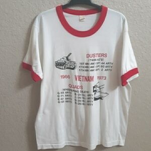 Vintage Screen Stars Graphic T-Shirt Vietnam Dusters Quads Circa 1982